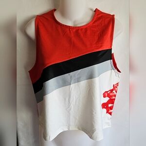 Kappa Combat System Sleeveless Athletic Tank Red White NWT Size L Regular Fit